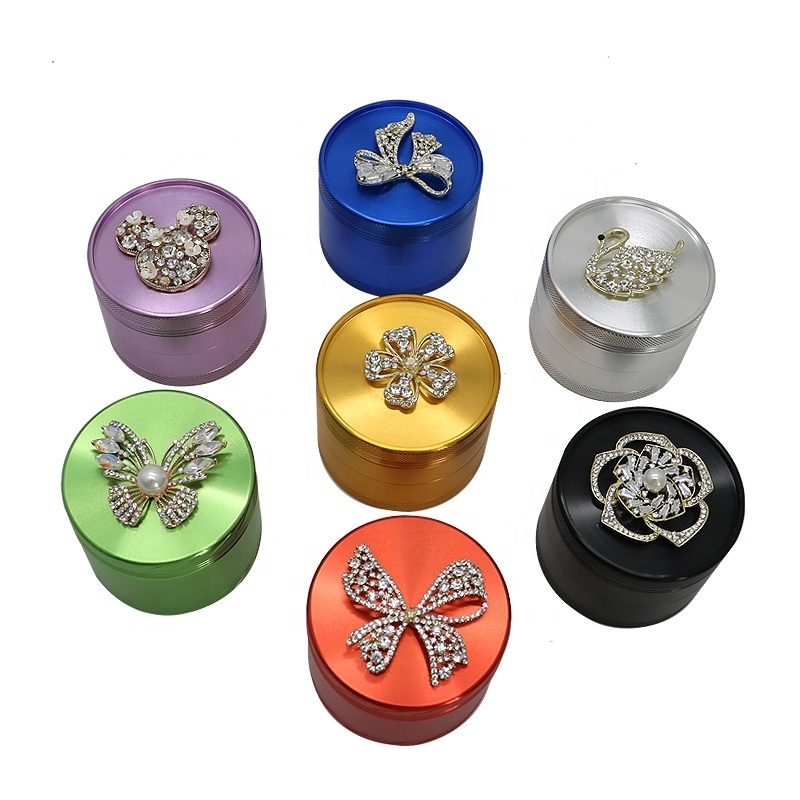 63mm Pink Premium Diamond Animal Modeling Dry Herb Grinder Cute Decorative Pretty Custom Logo Tobaaco Grinders For Herbs