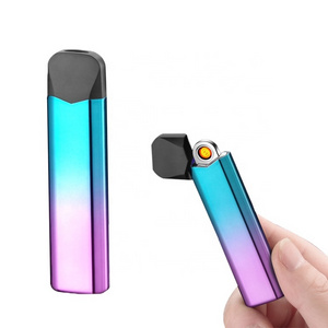 New Colorful Type-C USB Double Side Ignition Rechargeable Windproof Electronic Lighter For Cigarette Heating Wire USB Lighters