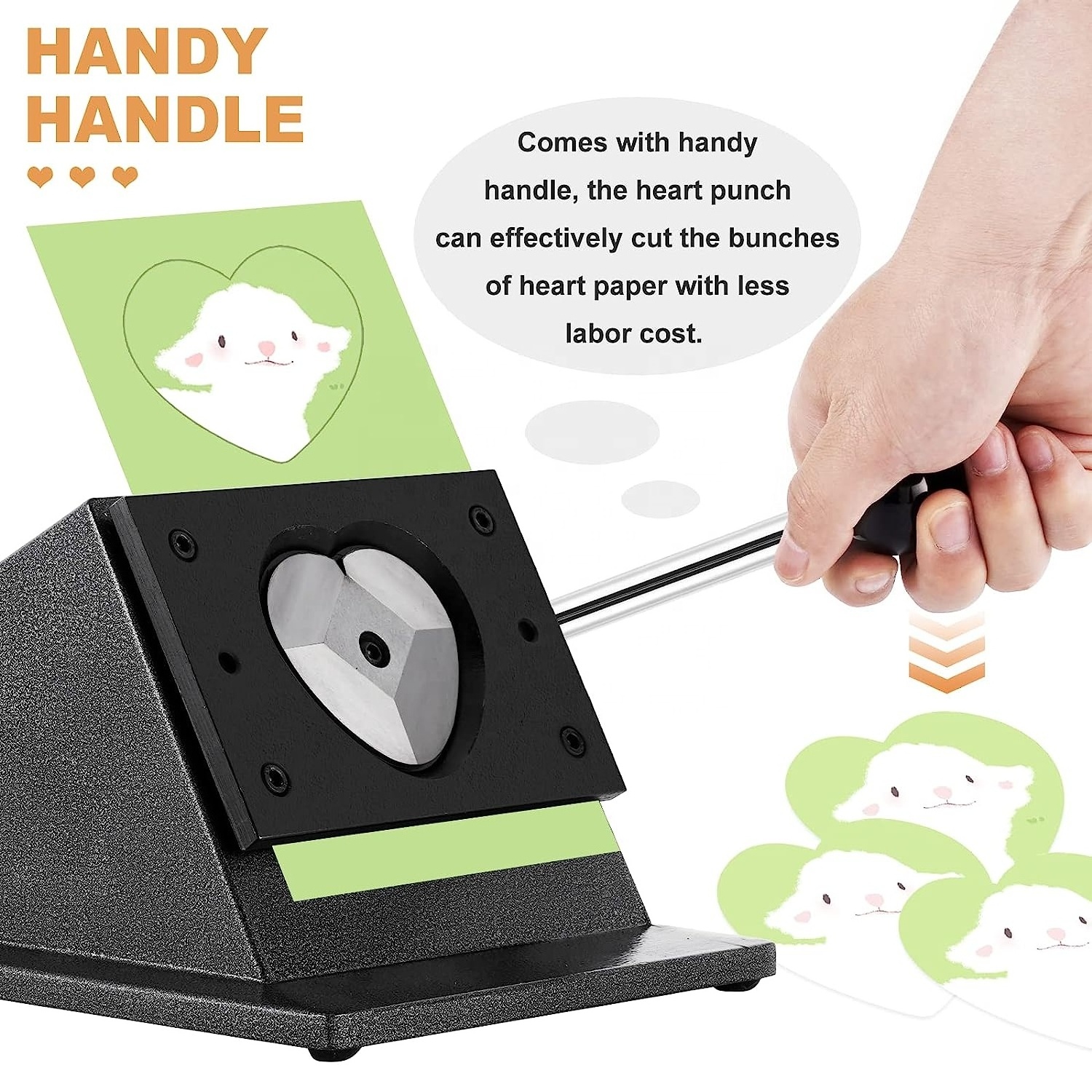 Heart Button Cutter 57*53mm Paper Punch Heart Shape Punch Cutter  for Paper Heart Button Maker