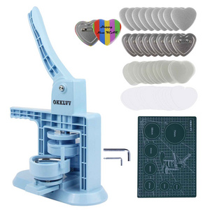 Heartd  Button Maker 57*54mm DIY Heart Button Badge Maker Press Machine Kit Free Installation