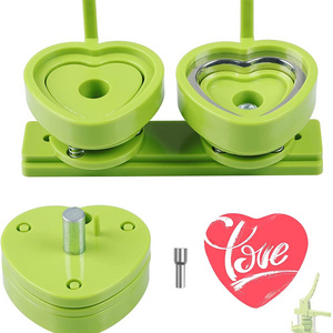 Heart Button Maker Mold 57*53mm, Interchangeable Die Mold Button Maker Mould Suitable for Slide Rail Button Maker Machine