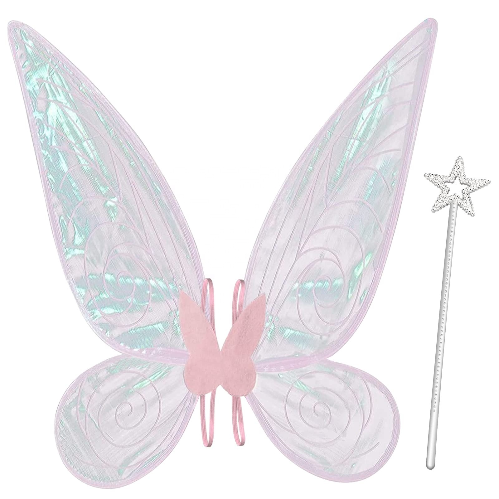 Fairy Big Wings Costume Set Sparkle Butterfly Fairy Angel Wings Party Favors Halloween Dress Up Cosplay for Women Girls