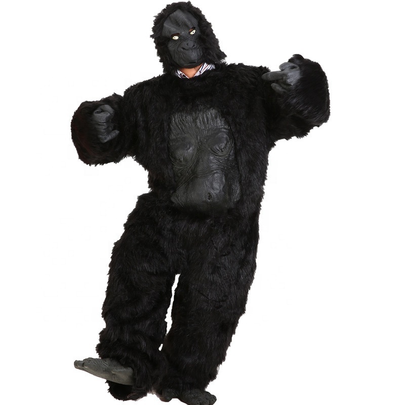 Factory Wholesale Supply Professional Realistic Gorilla Ape Suit Costume Black With Fur