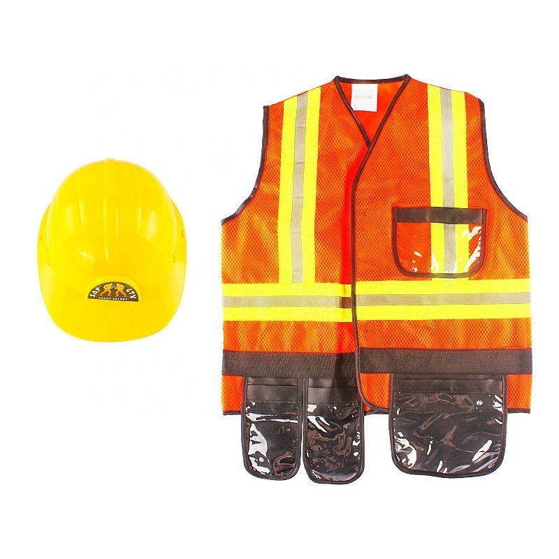 Construction Worker Costume Kids Role Play Dress up Set for 3 4 5 6 7 Years Toddlers Girls Boys Toys