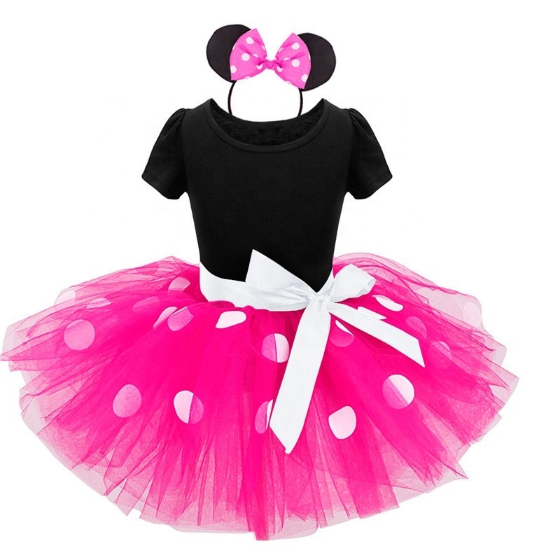 Baby Girl Dress Toddler Girl Polka Dots Fancy Dress Up Costume Birthday Party Tulle Dresses Red