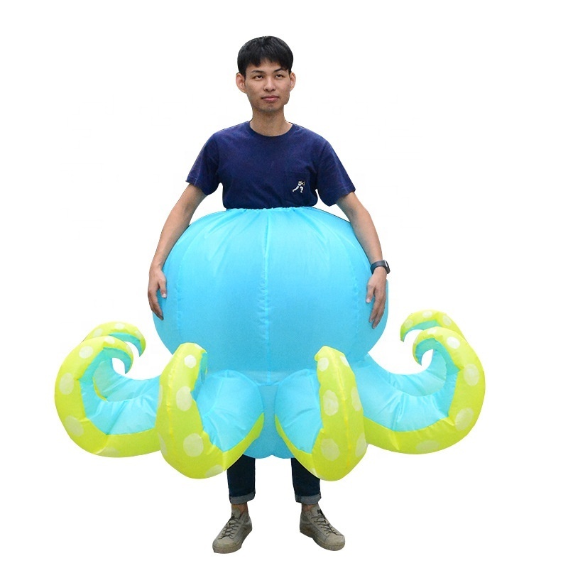 Inflatable Adult Women Men Octopus Halloween Blow Up Mascot Costumes for Animal Cartoon Cosplay Party