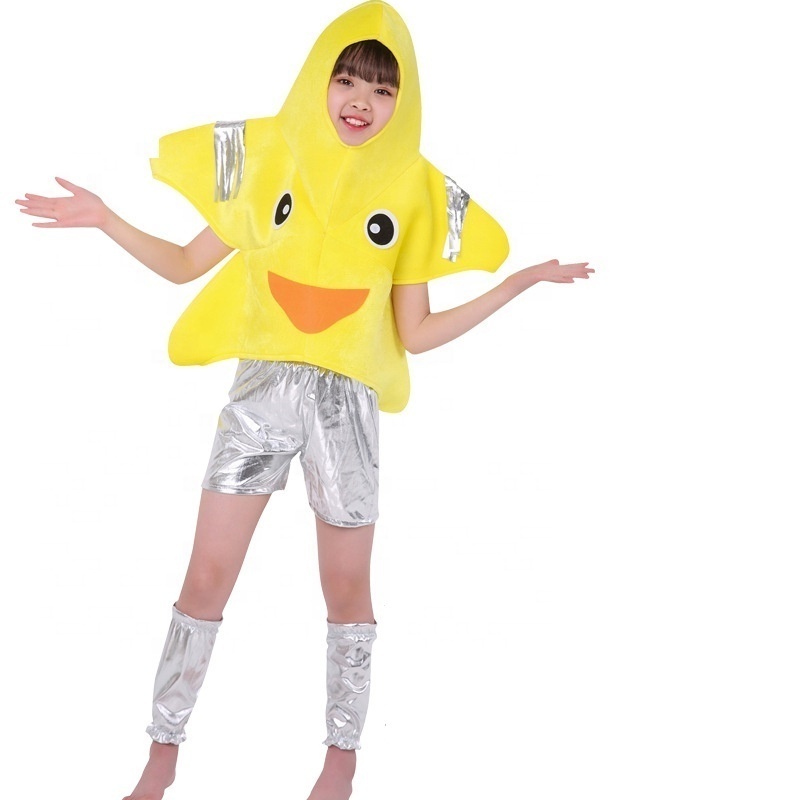 Kids Adult Plush Velour Carnival The Sun Moon Star Cloud Poncho Fruits Costume Suit with Hat Performance Stage Cosplay Su