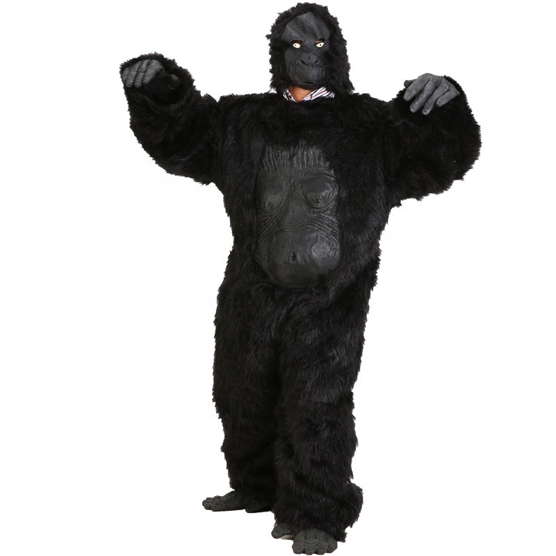 Factory Wholesale Supply Professional Realistic Gorilla Ape Suit Costume Black With Fur