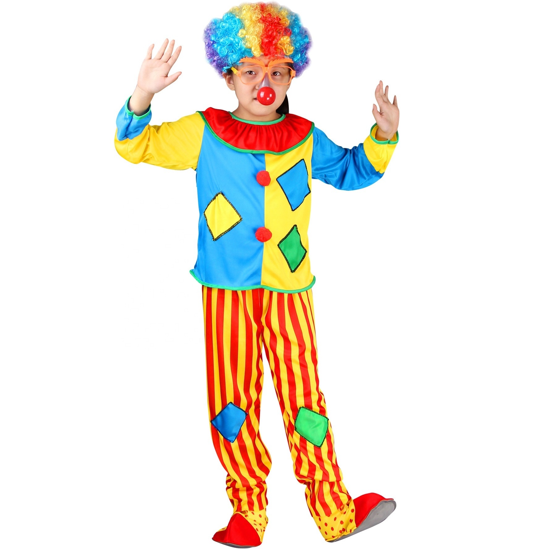 Clown Costume Set for Kids Boys and Girls Circus Costume For Masquerade Party Halloween Carnival