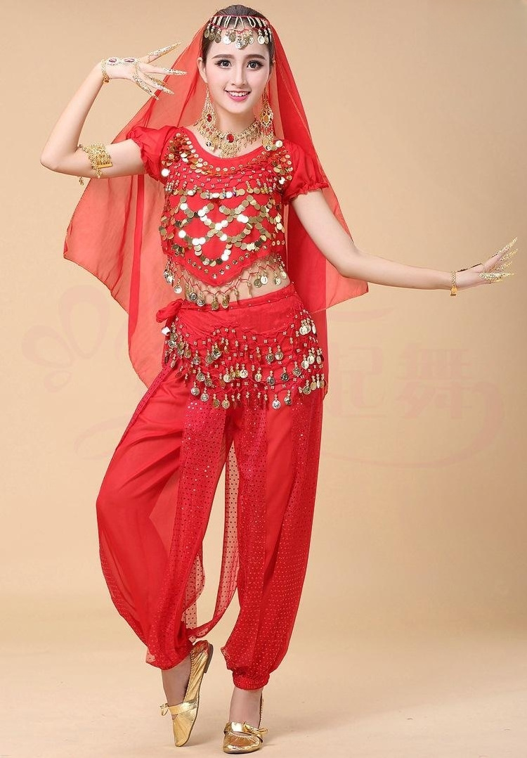 Women's Belly Dancing Fancy Dress Halloween Carnival India Dance Performance Costume Outfit