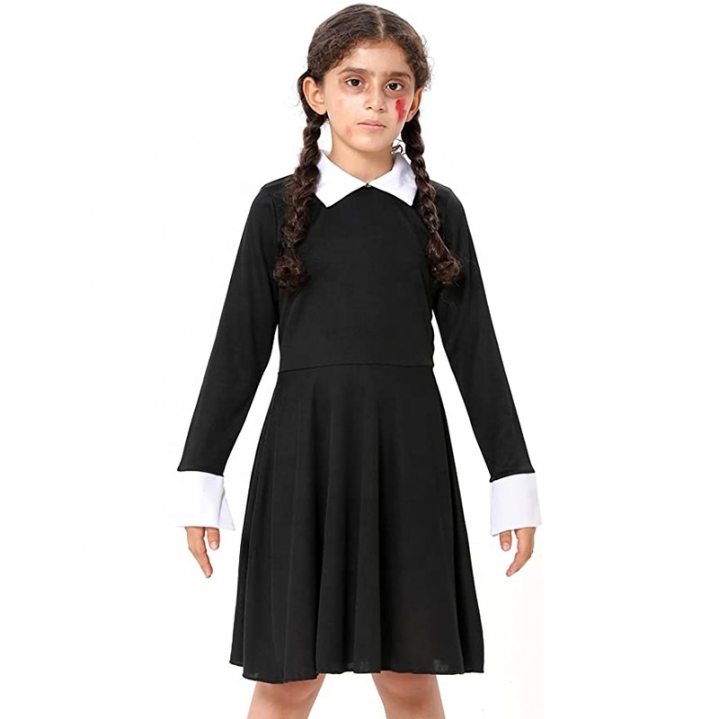 Wednesday Girls Princess Dress up Costume Cosplay Fancy Party Luxury Dress with Accessories 3-10Y