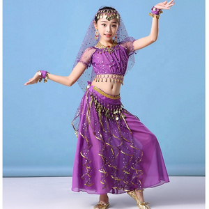 Girl Belly Dance Sequin Indian Dance Costume Dress Halloween Wear Carnival Sets