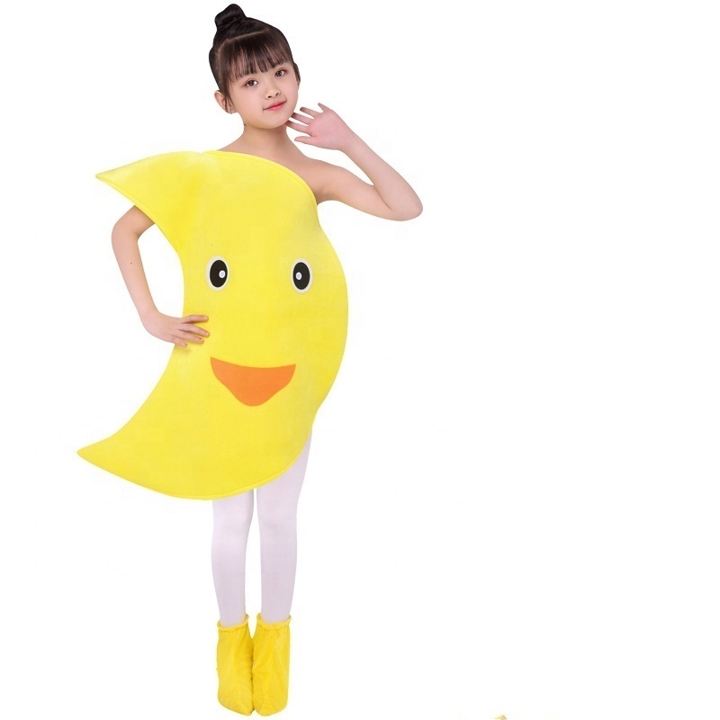 Kids Adult Plush Velour Carnival The Sun Moon Star Cloud Poncho Fruits Costume Suit with Hat Performance Stage Cosplay Su