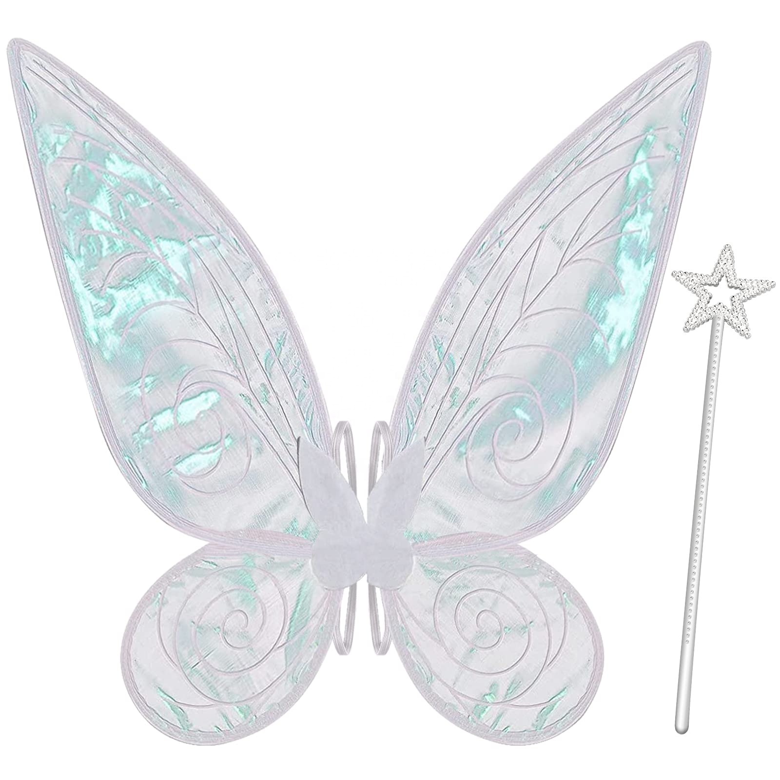 Fairy Big Wings Costume Set Sparkle Butterfly Fairy Angel Wings Party Favors Halloween Dress Up Cosplay for Women Girls