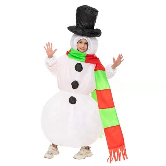 Inflatable Kids Adults Christmas Snowman Mascot Costume for Adults Funny Blow Up Costume for Holiday Party