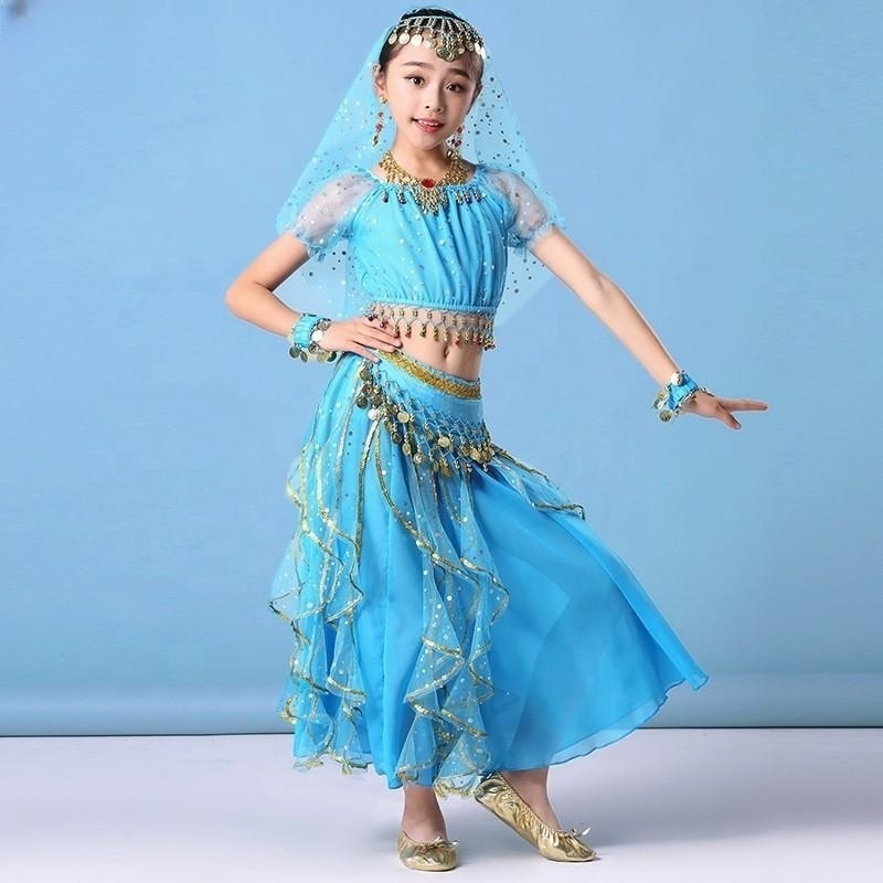 Girl Belly Dance Sequin Indian Dance Costume Dress Halloween Wear Carnival Sets