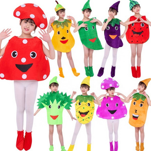 Unisex Kids Adult Plush Velour Carnival Strawberry Apple Watermelon Banana Pear Peach Poncho Fruits Costume Suit with Hat