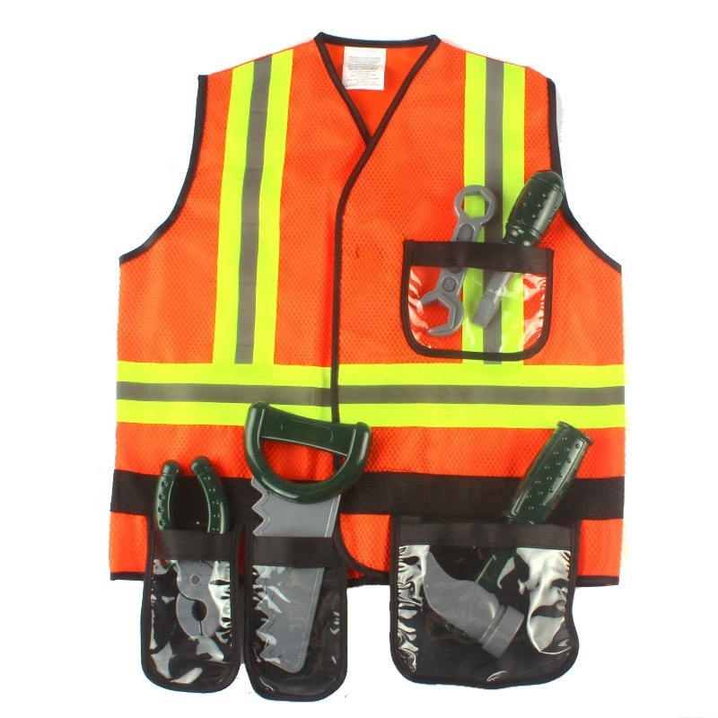 Construction Worker Costume Kids Role Play Dress up Set for 3 4 5 6 7 Years Toddlers Girls Boys Toys