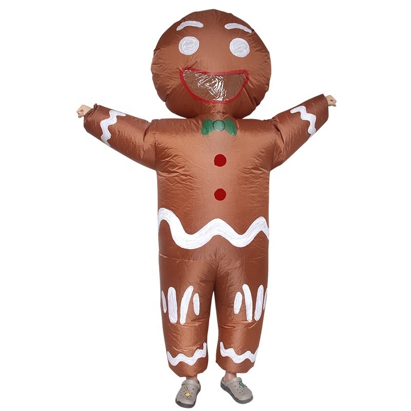 Inflatable Santa Claus Christmas Tree Gingerbread Man Xmas Deer Blow Up Funny Cosplay Costume for Adult(Kids)