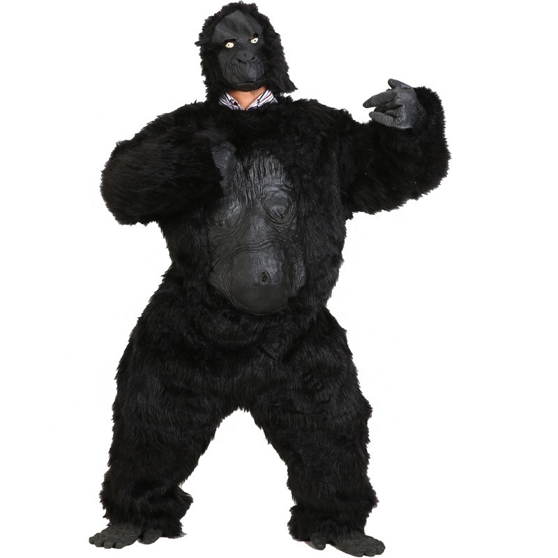 Factory Wholesale Supply Professional Realistic Gorilla Ape Suit Costume Black With Fur