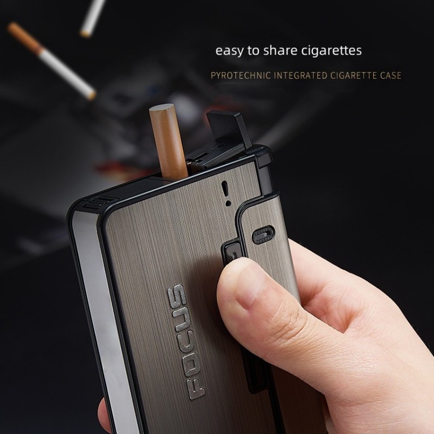 Portable Automatic Cigarette Case Metal Cigarette Boxes creative windproof ultra-thin 10PCS Cigarette Holder Case