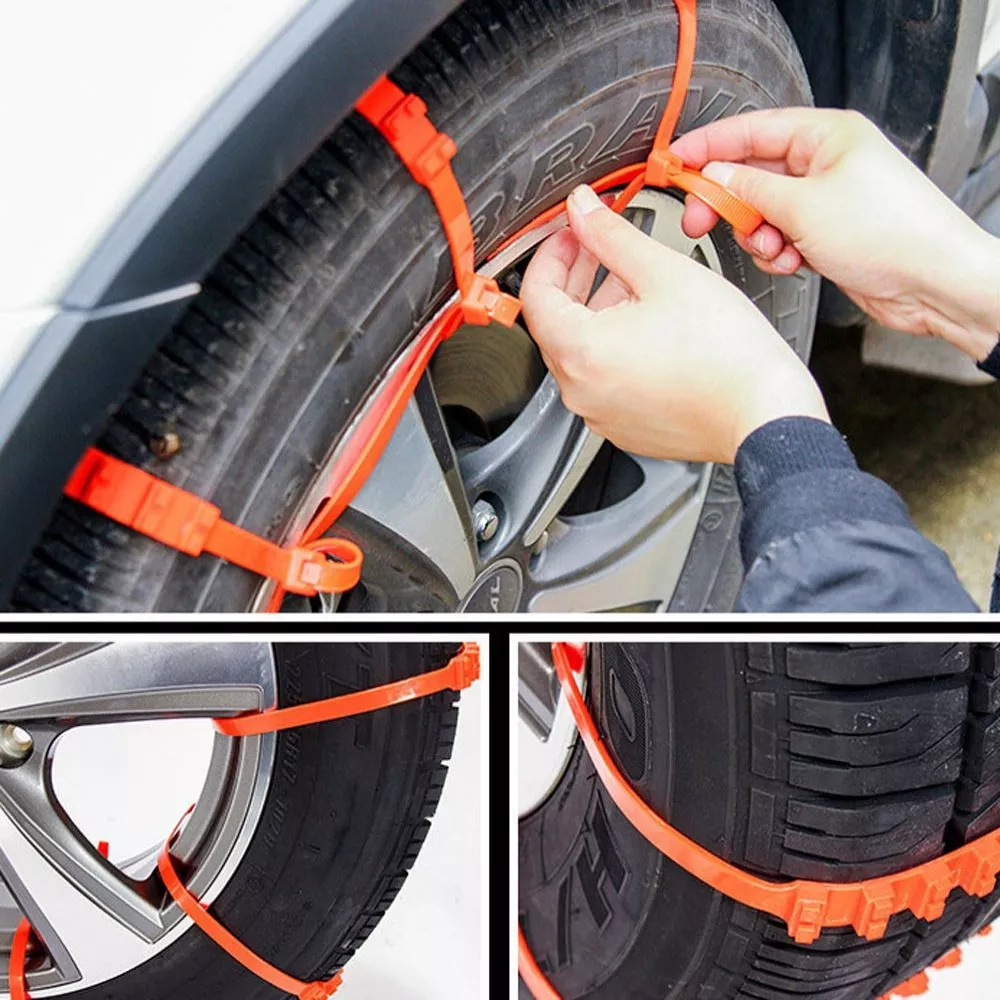 10PCS/SET Universal Anti-Slip Design Car SUV Plastic Winter Tyres Wheels Snow Chains Durable Car-Styling Snow Chains