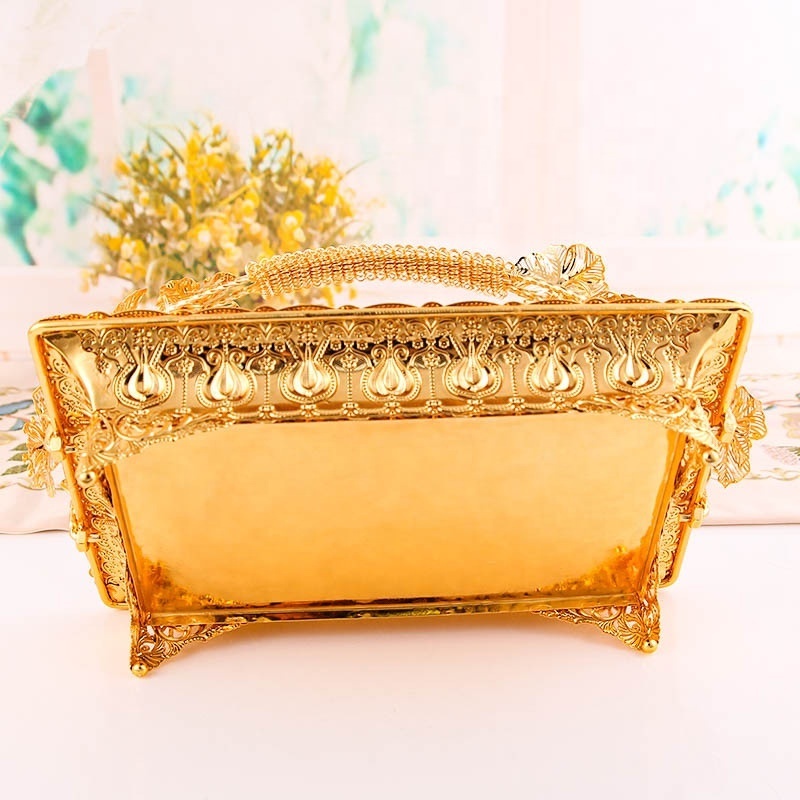 European Metal Fruit Tray Waist Basket Tray Living Room Fashion Home fruit fruit basket with handle living room dessert tray