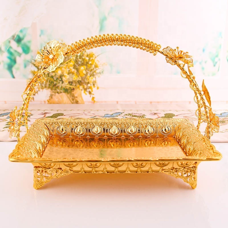 European Metal Fruit Tray Waist Basket Tray Living Room Fashion Home fruit fruit basket with handle living room dessert tray