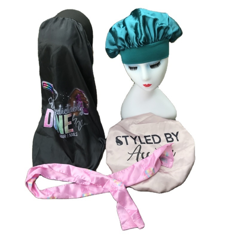 Hair Head Oversized Scarf Name Brand Wrap Bag Elastic Band Matching Custom Set Velvet Men Silk Designer Satin Bonnets And Durags