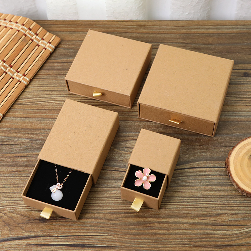 Custom Logo Cardboard  Necklace Drawing Box Package Slide Drawer Jewelry Box Packaging