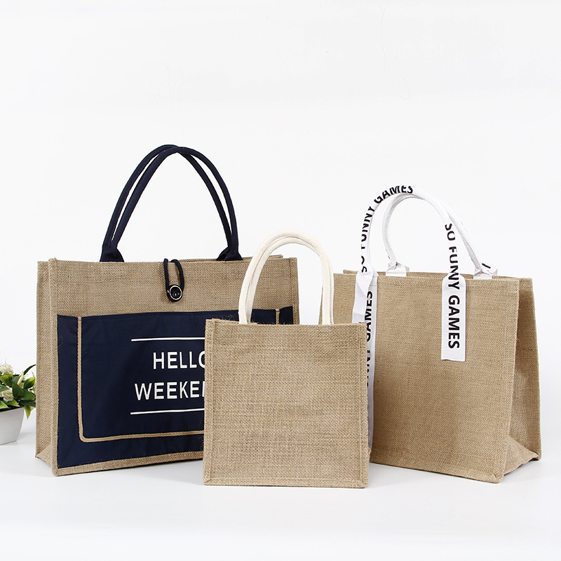 Wholesale promotional printed luxury jute bag