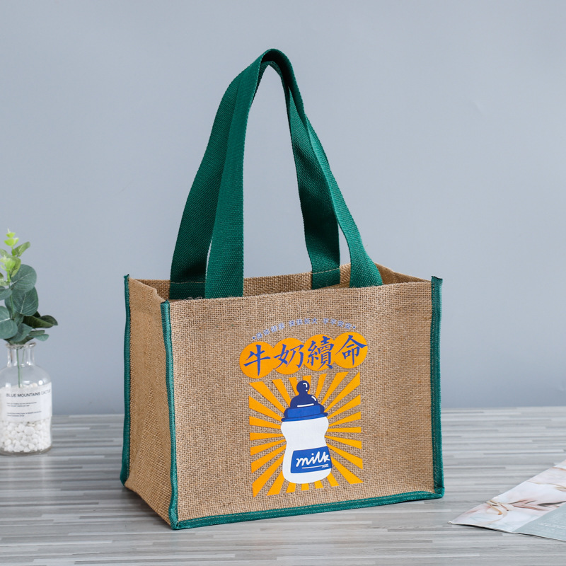 Wholesale promotional printed luxury jute bag