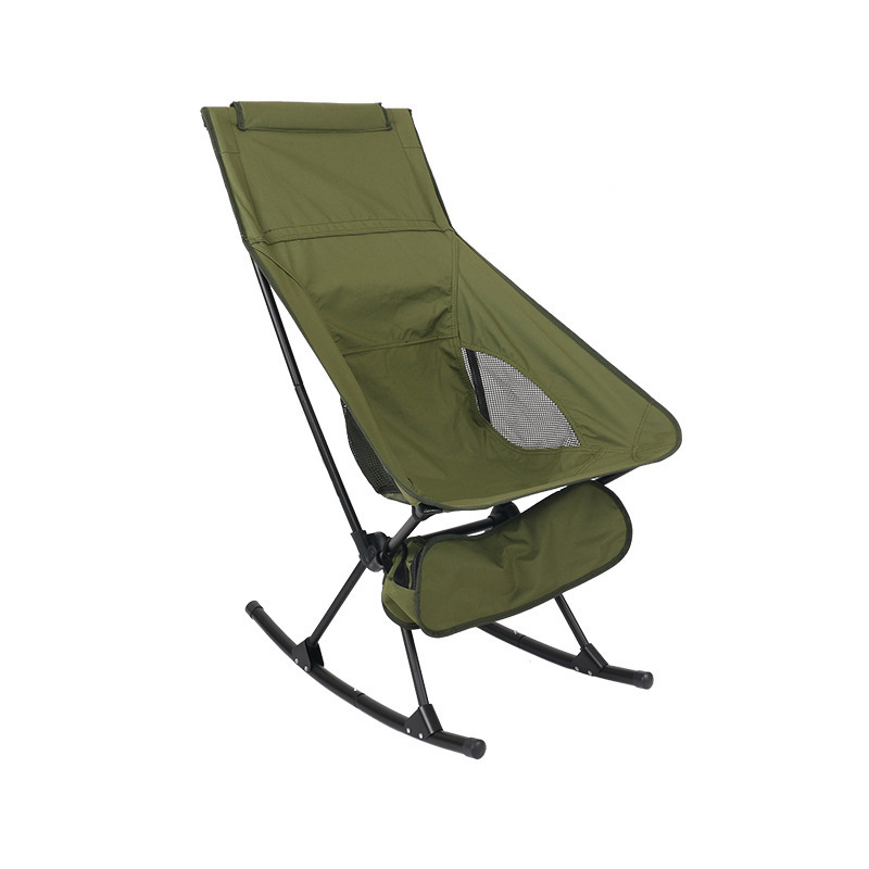 Custom Aluminum Portable Outdoor Travel Foldable Fishing Camping Folding Beach Rocking Moon Chair