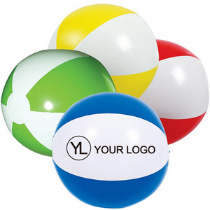 Custom Advertising Summer Outdoor Cheap PVC Beachball Toy 6 Panels Two Toned Inflatable Beach Balls