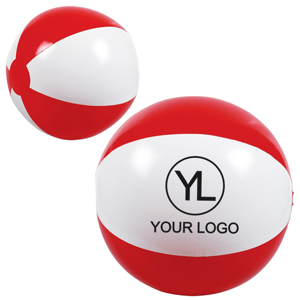 Custom Advertising Summer Outdoor Cheap PVC Beachball Toy 6 Panels Two Toned Inflatable Beach Balls