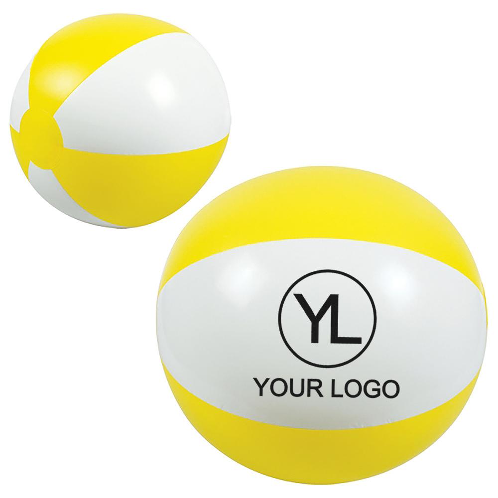 Custom Advertising Summer Outdoor Cheap PVC Beachball Toy 6 Panels Two Toned Inflatable Beach Balls