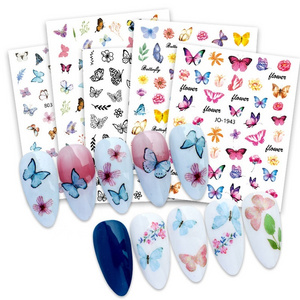 2022 new flower butterfly nail sticker for nail art decoration adhesive diy nail decals