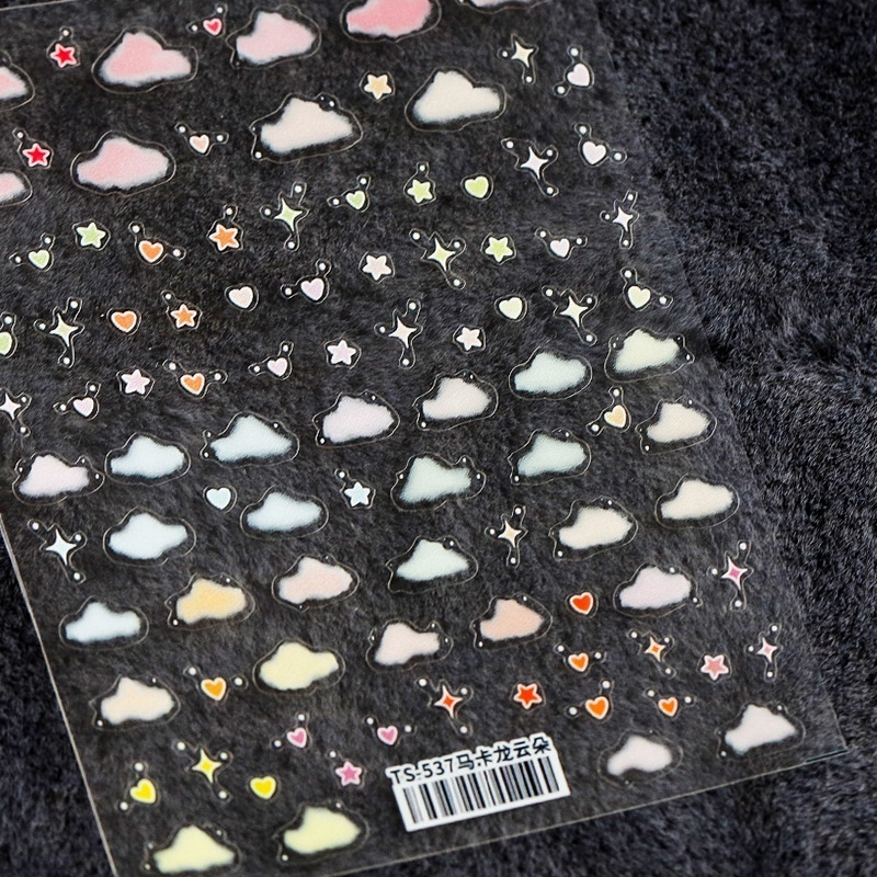 Wholesale small cloud nail art sticker adhesive diy nail decals decoration manicure supplier