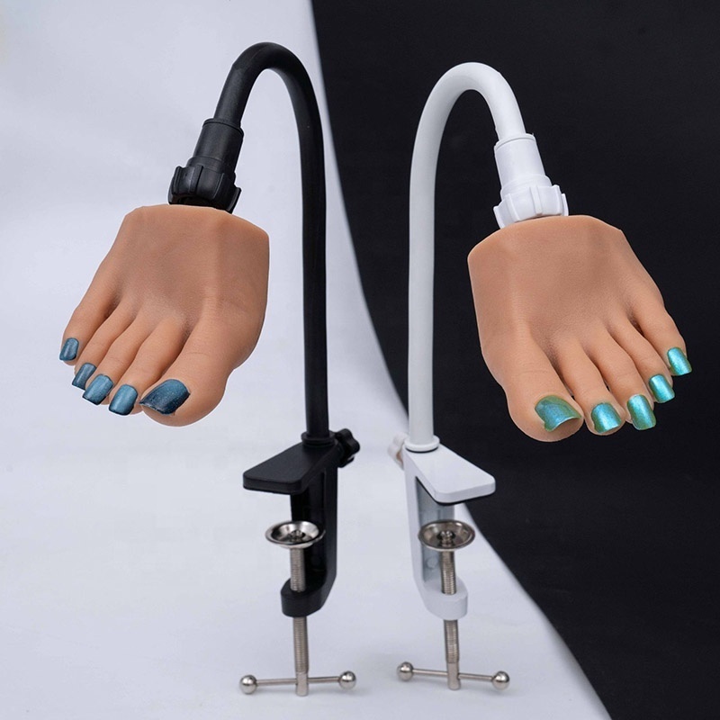 Wholesale manicure practice tools soft silicone nail practice foot model silicone practice mannequin foot