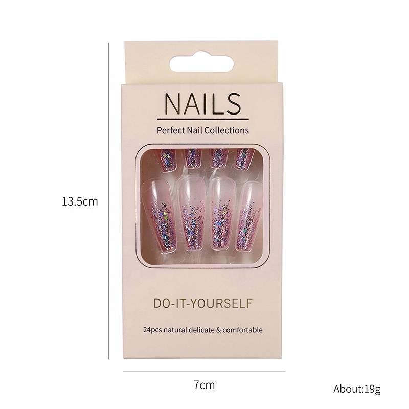 Wholesale 24 pcs/box finished ballerina fakenail tips beauty fashion false nail art stickers