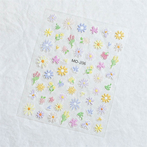 Wholesale 3D spring flower nail art stickers adhesive diy daisy nail decals decoration manicure stickers