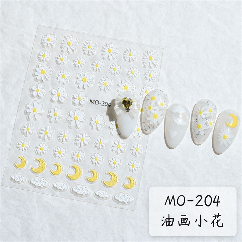 Wholesale 3D spring flower nail art stickers adhesive diy daisy nail decals decoration manicure stickers