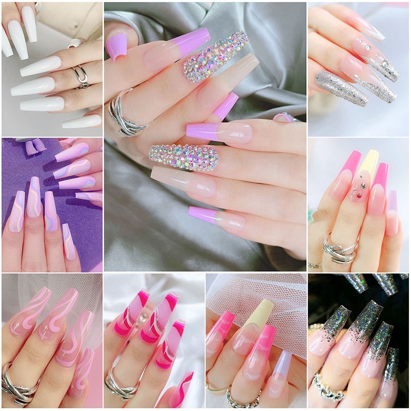 Wholesale 24 pcs/box finished ballerina fakenail tips beauty fashion false nail art stickers