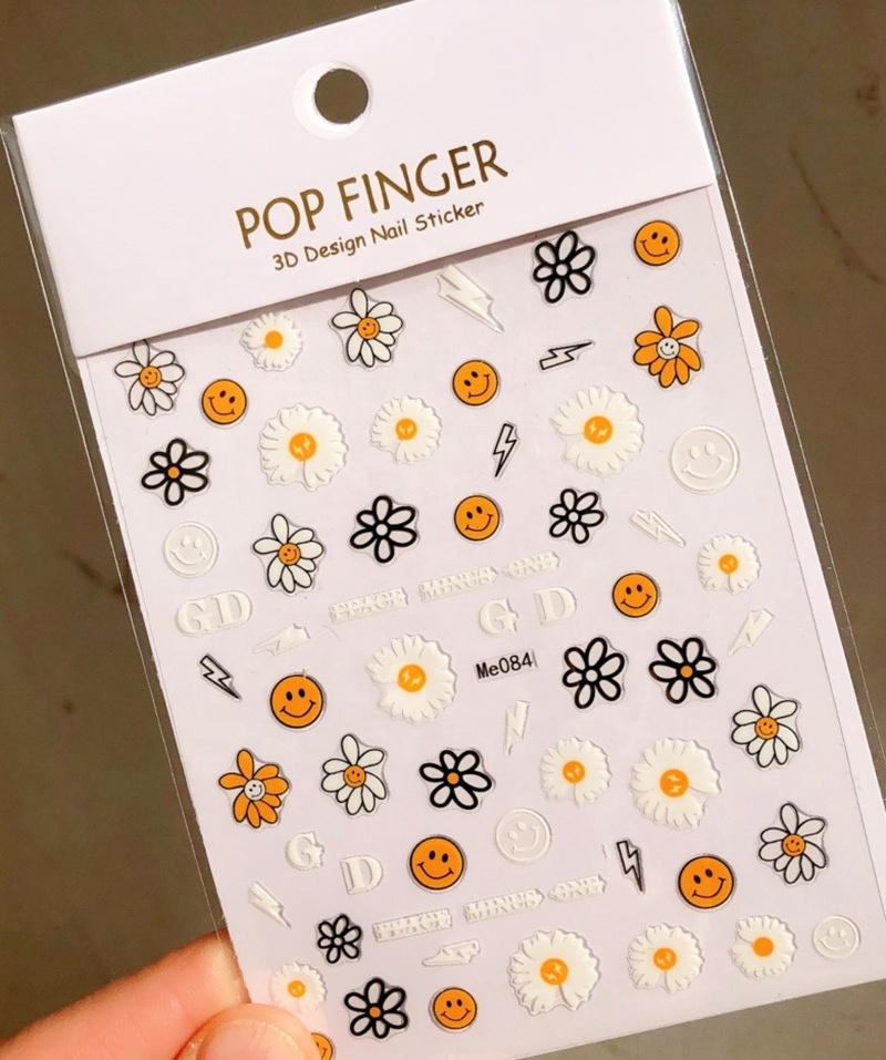 2022 new summer flower nail sticker for nail art design adhesive diy daisy nail decals