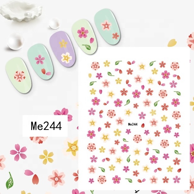 2023 new cherry blossom nail stickers for nail art decoration adhesive diy spring flower nail decals