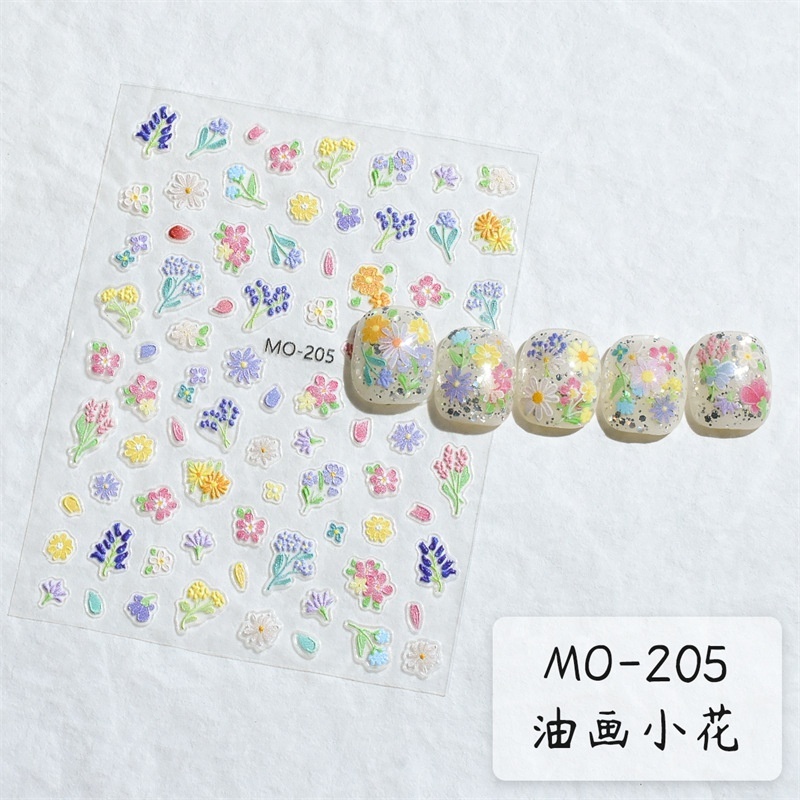 Wholesale 3D spring flower nail art stickers adhesive diy daisy nail decals decoration manicure stickers