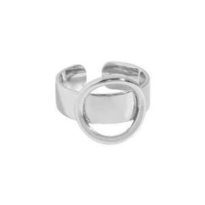 Personality S925 Sterling Silver Geometric Circle Band Ring  Open Rings For Women Stackable Adjustable Ring Gift