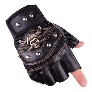 New Design autumn personality rivet half finger sports gloves leather winter bicycle bike cycling gloves