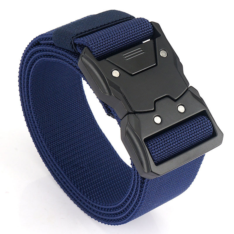 Wholesale  Outdoor Classic Men Fabric Woven Tactical Belt Quick Release buckle Elastic Stretch Tactic Belt