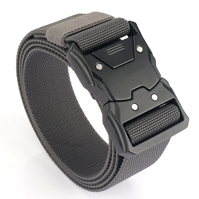 Wholesale  Outdoor Classic Men Fabric Woven Tactical Belt Quick Release buckle Elastic Stretch Tactic Belt